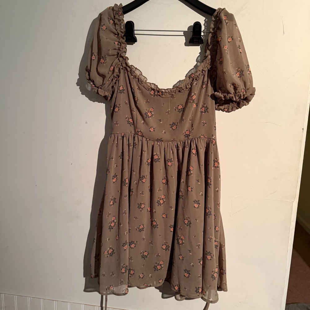 Altar'd State Medium‎ Dress Floral Puff Sleeve Mini Dress Ditsy Floral NWT